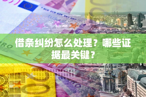 武汉借条纠纷怎么处理？哪些证据最关键？