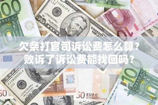 武汉欠条打官司诉讼费怎么算？败诉了诉讼费能找回吗？